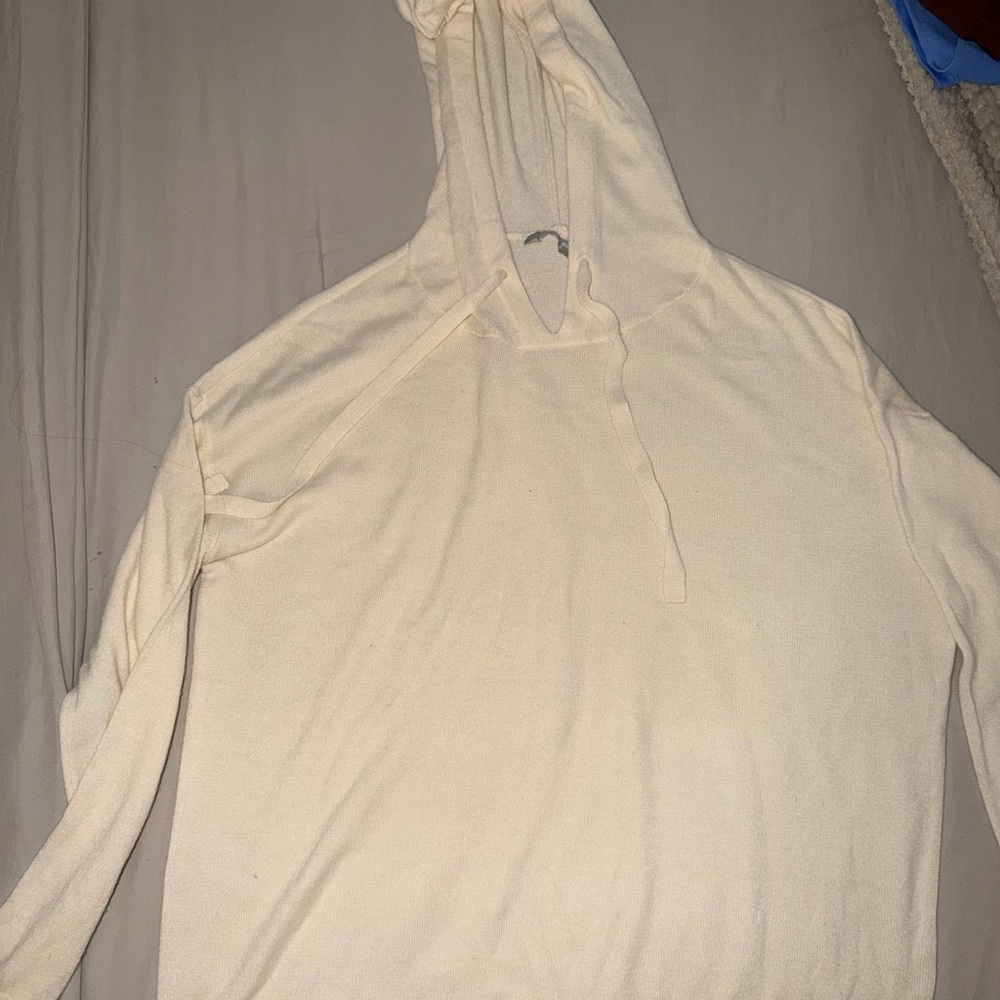 Ash Cream Cashmere Blend Hoodie thin hooded Top